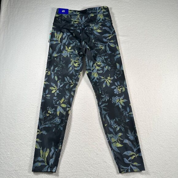 Joy Lab 7/8 Leggings Women Small Blue Green Floral Print Drawstring High Rise - Picture 6 of 9